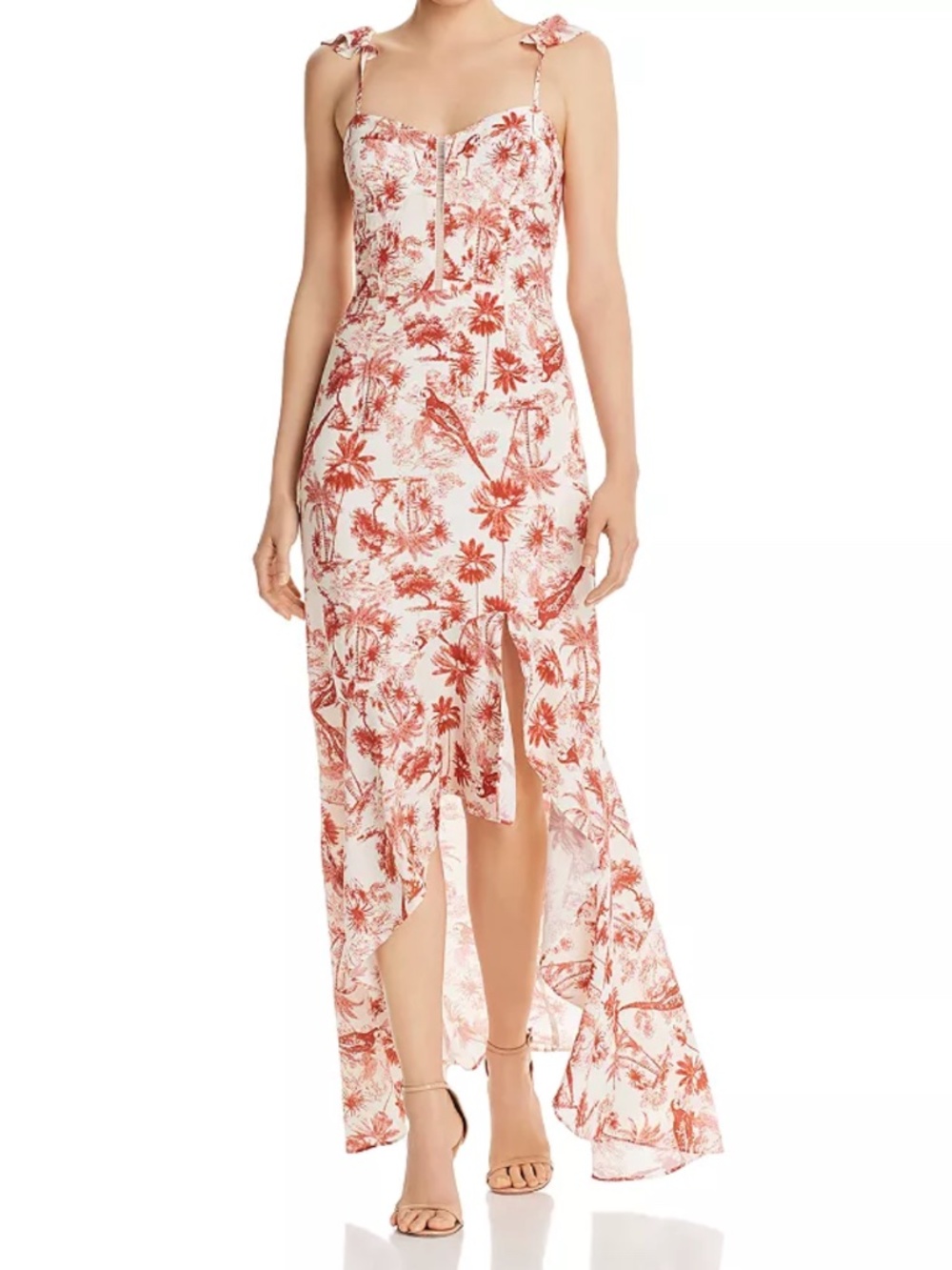 WAYF Etoile Tropical-Print High/Low Dress size Medium